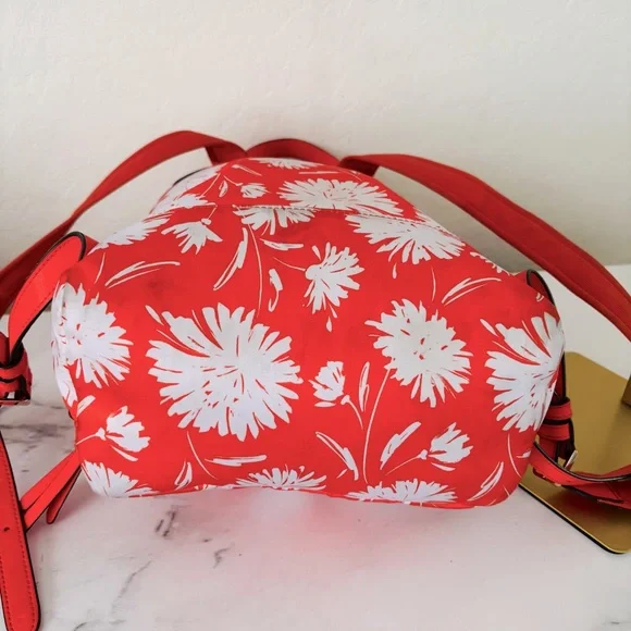 Kate Spade Karissa Medium Orange and White Floral Backpack